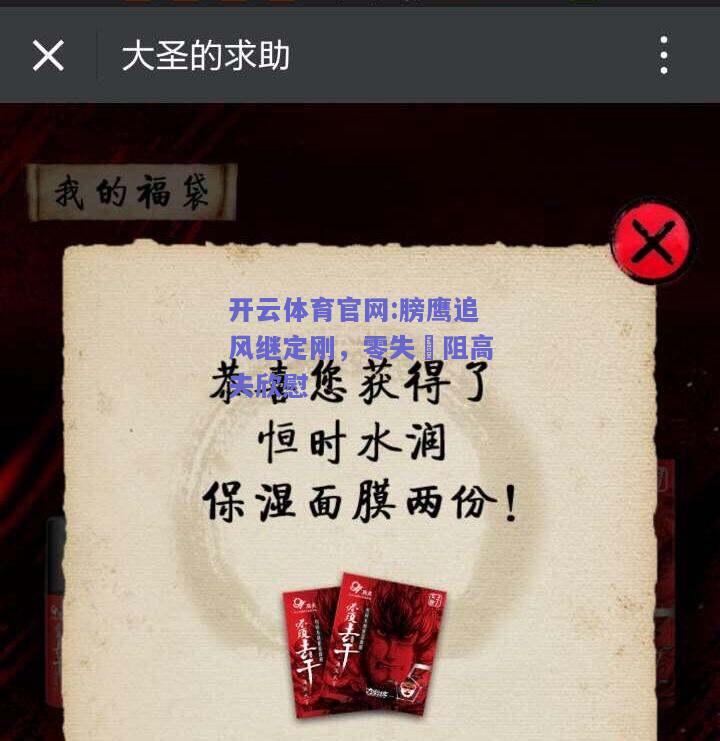 开云体育官网:膀鹰追风继定刚，零失颱阻高夫欣慰